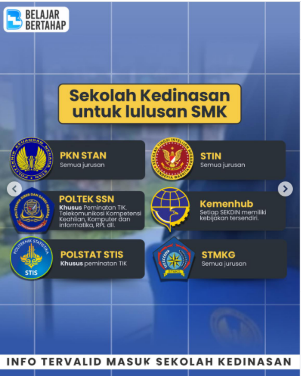 Lulusan SMK bisa mendaftar di Sekolah Kedinasan